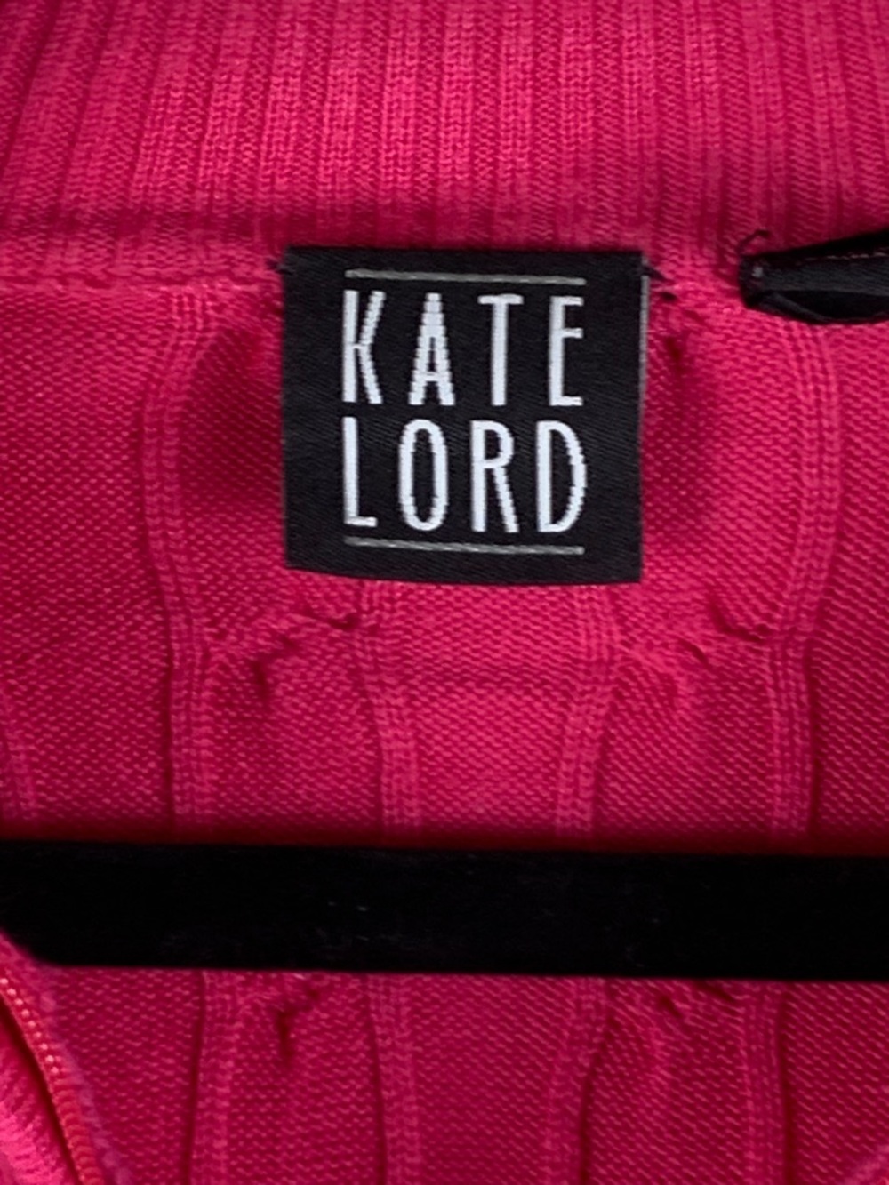 Kate Lord Womens Sweater L Pink Cable Knit Full Zip Golf Cardigan Pockets - Picture 5 of 13